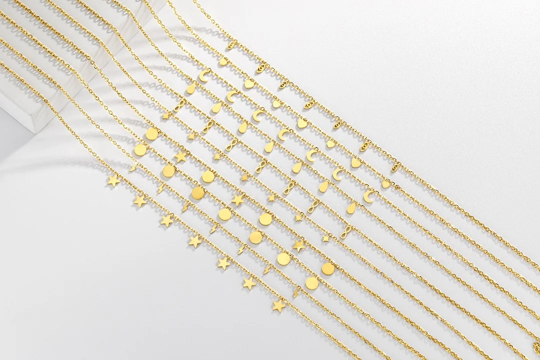 
2021 new collection 18K gold plated stainless steel tiny star layering necklace for women 