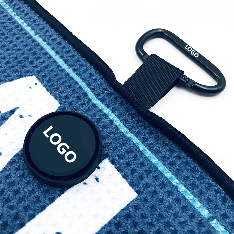 Custom cleaning head cleaner club wipes multiple hanging rings customized logos golf towel