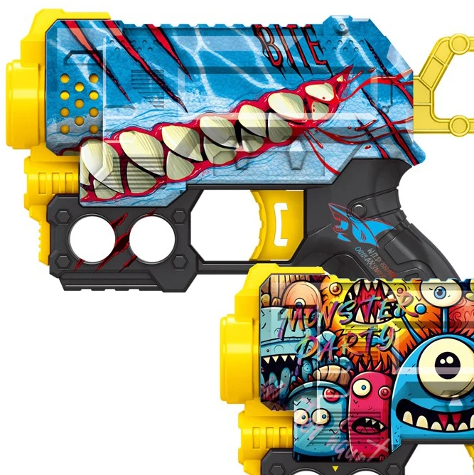 4DRC Boys Shooting Game Plastic Toy Gun,UV Printing Eva Soft Bullets Shoot Toy Gun,Shooting Games Toy Guns With 6 Bullets Shoot