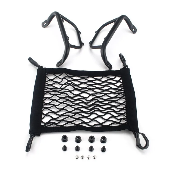 Motorcycle Luggage Rack Footboard Bracket Aluminum Package Holder W/ Nylon Net Bag for Sprint Primavera 125 150 2013-2021