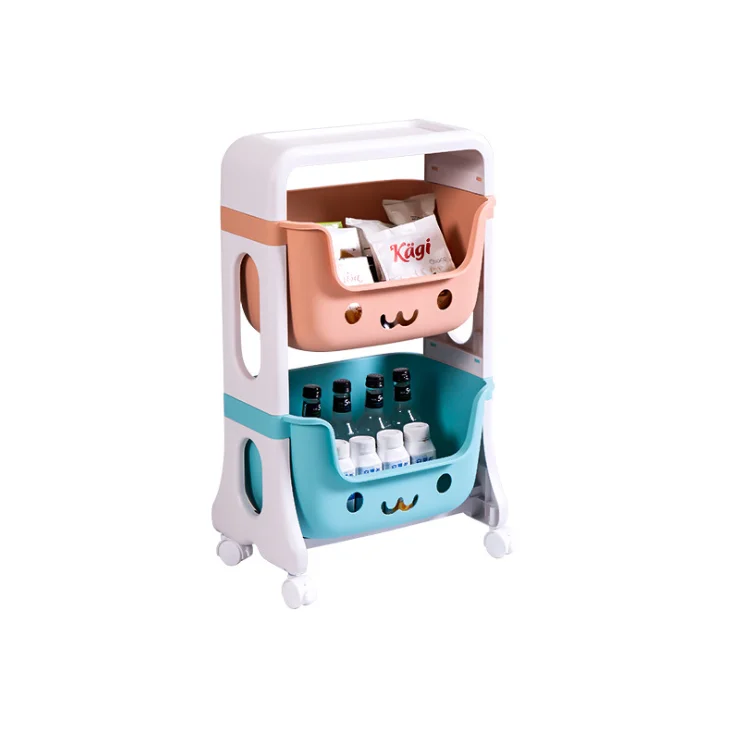 Double ----- Four Layer Plastic Colorful Wholesale  Storage Shelf Cube Storage Shelf