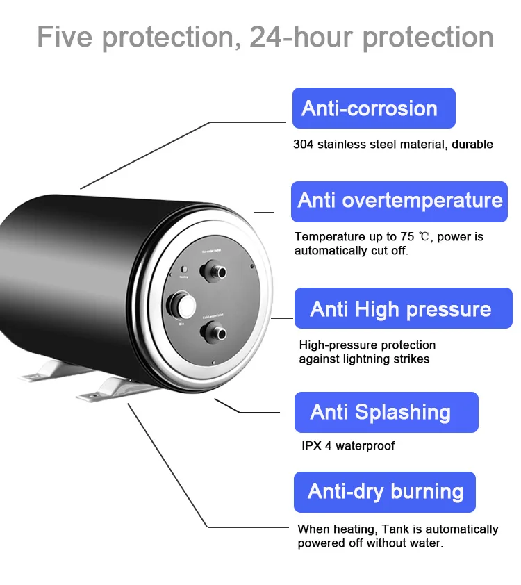 12V RV  magnetic induction  shower electrical iron heaters for winter home Instant Electric Water Heaters