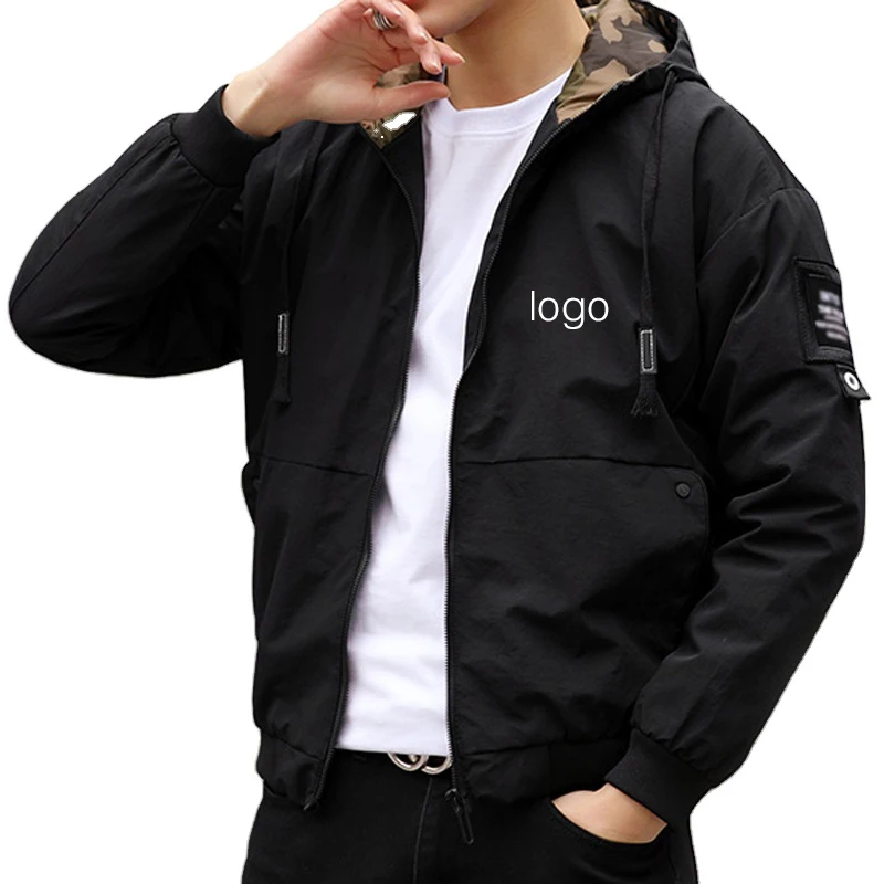 Wholesale custom 2020 spring casual sports men bomber jackets coats with hooded
