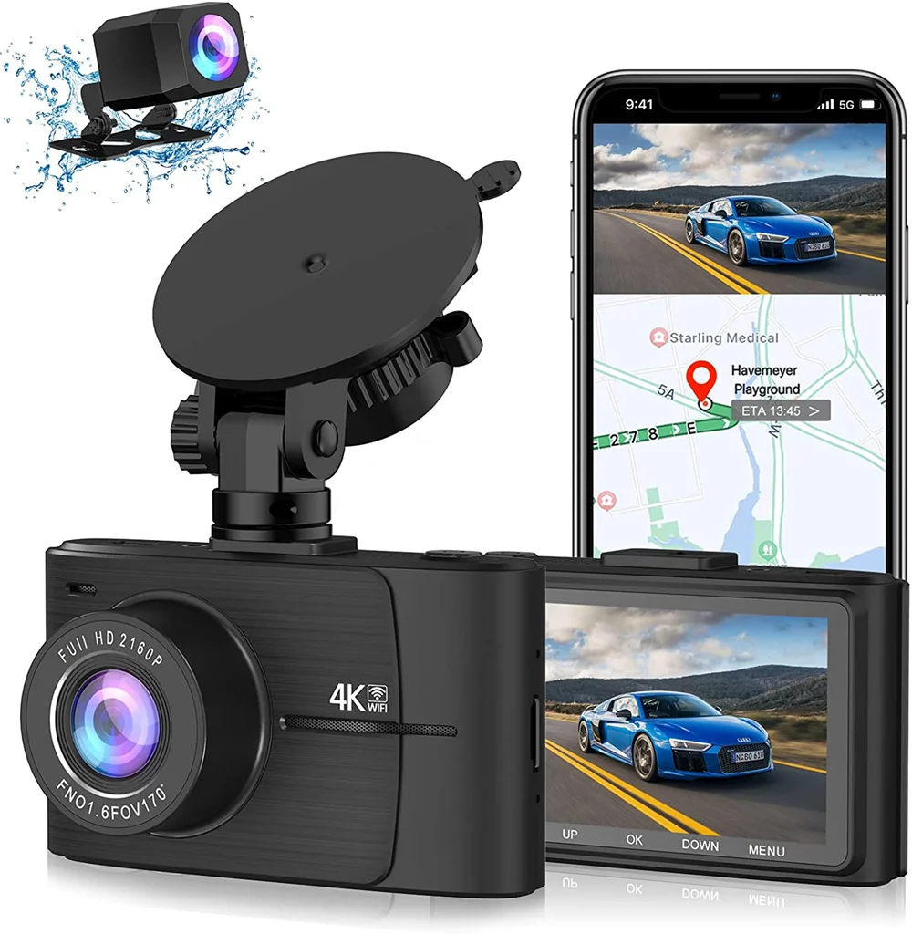 High quality sony sensor MIX335 car black box night vision 4K dash cam with wifi gps tracking system