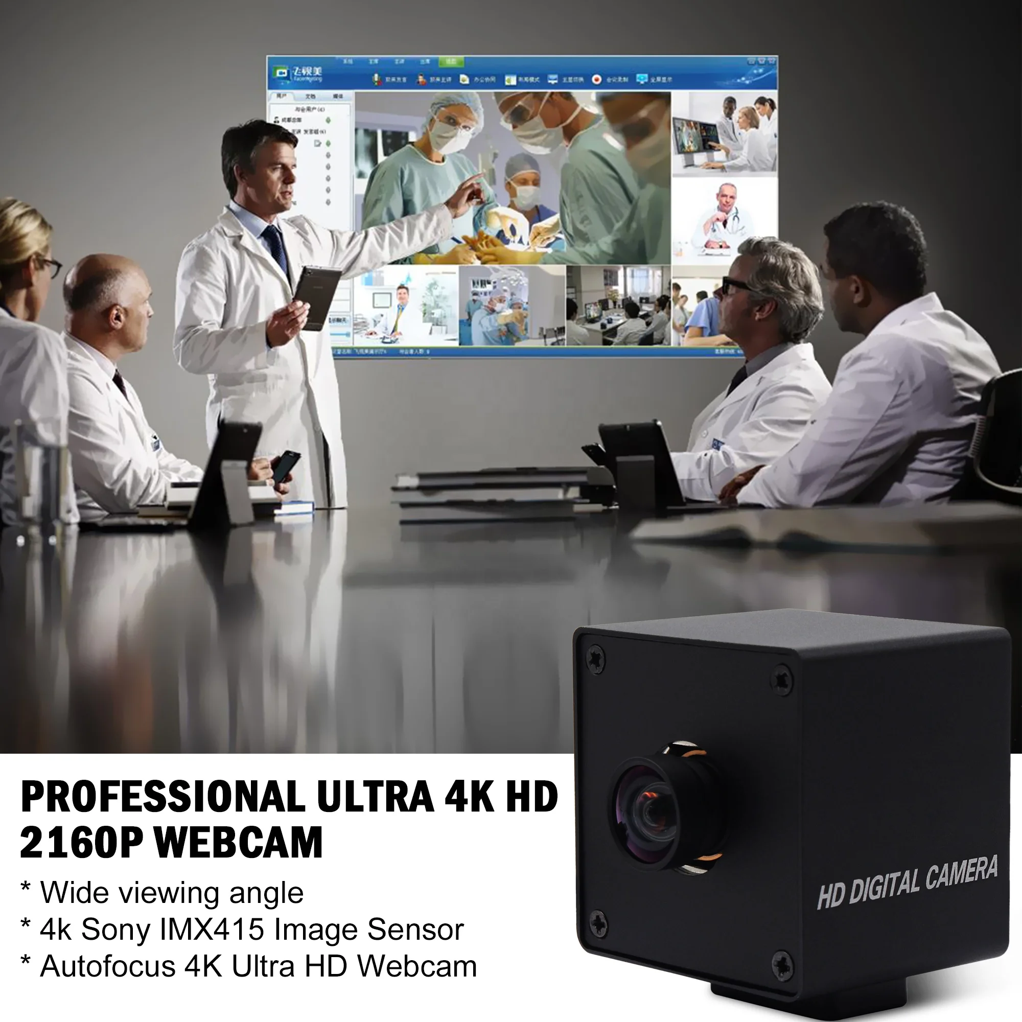  4K USB камера с автофокусом не искажают окружающий мир 100 градусов широкоугольный объектив веб-камеры Sony датчик компактная для машины