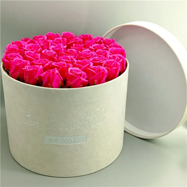 Handheld Rose Preserved Box Round Paperboard Hat Flower Box
