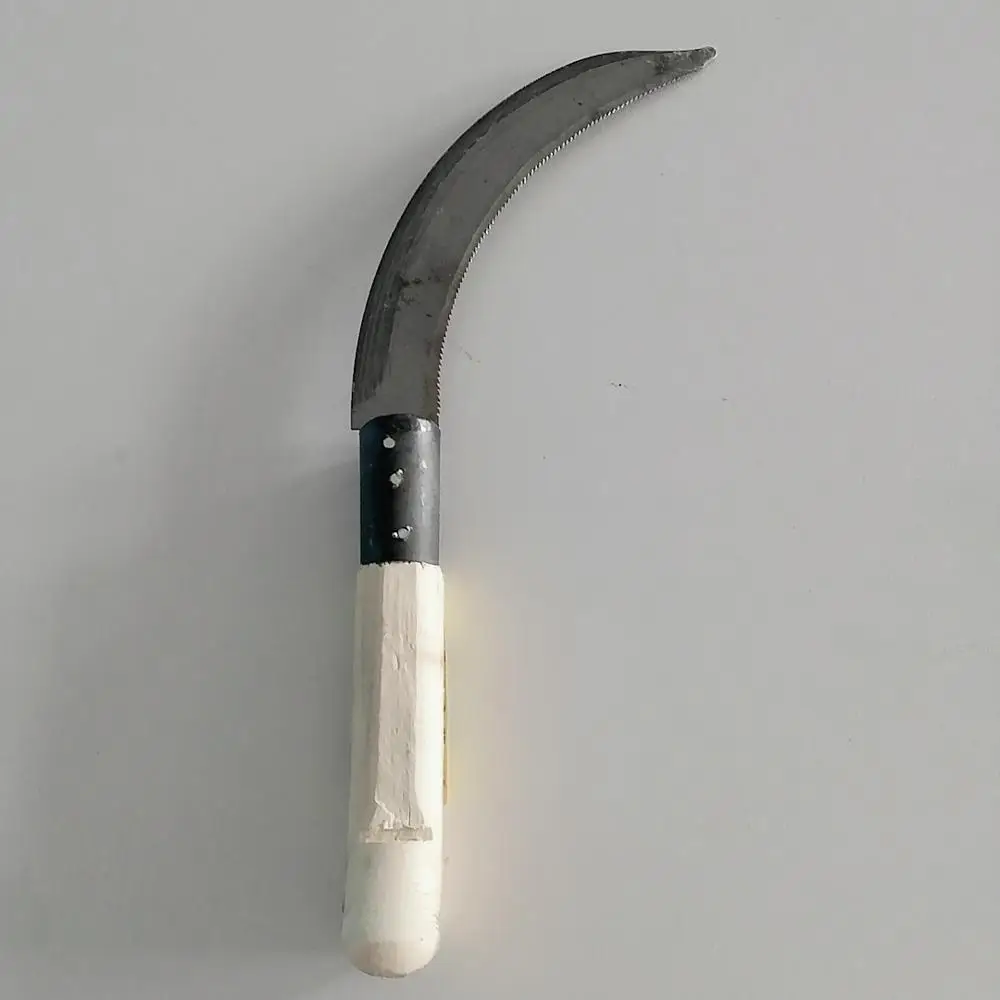 Chinese sickle farm tool 6.5 inches serrated carbon steel blade