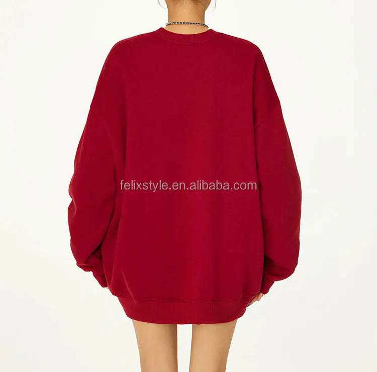 100% Cotton Oversized Sweatshirt For Women Crewneck Pullover 2024 Fall Fashion Clothes Crew Neck Hoodies Sweaters