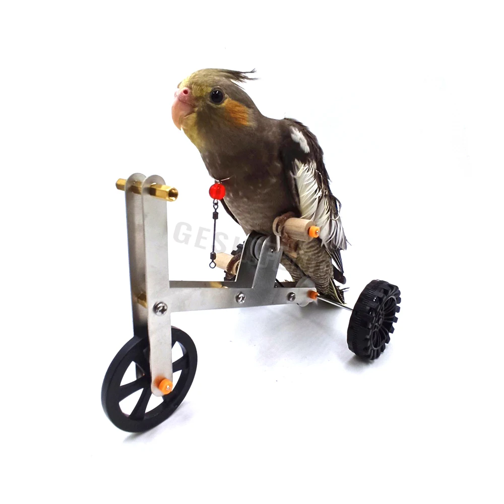 Bird Accessories Bird Three Wheels Bike Toy 16*11*10.5cm Silvery Funny Parrot Toy Birds Training Parrot bicycle