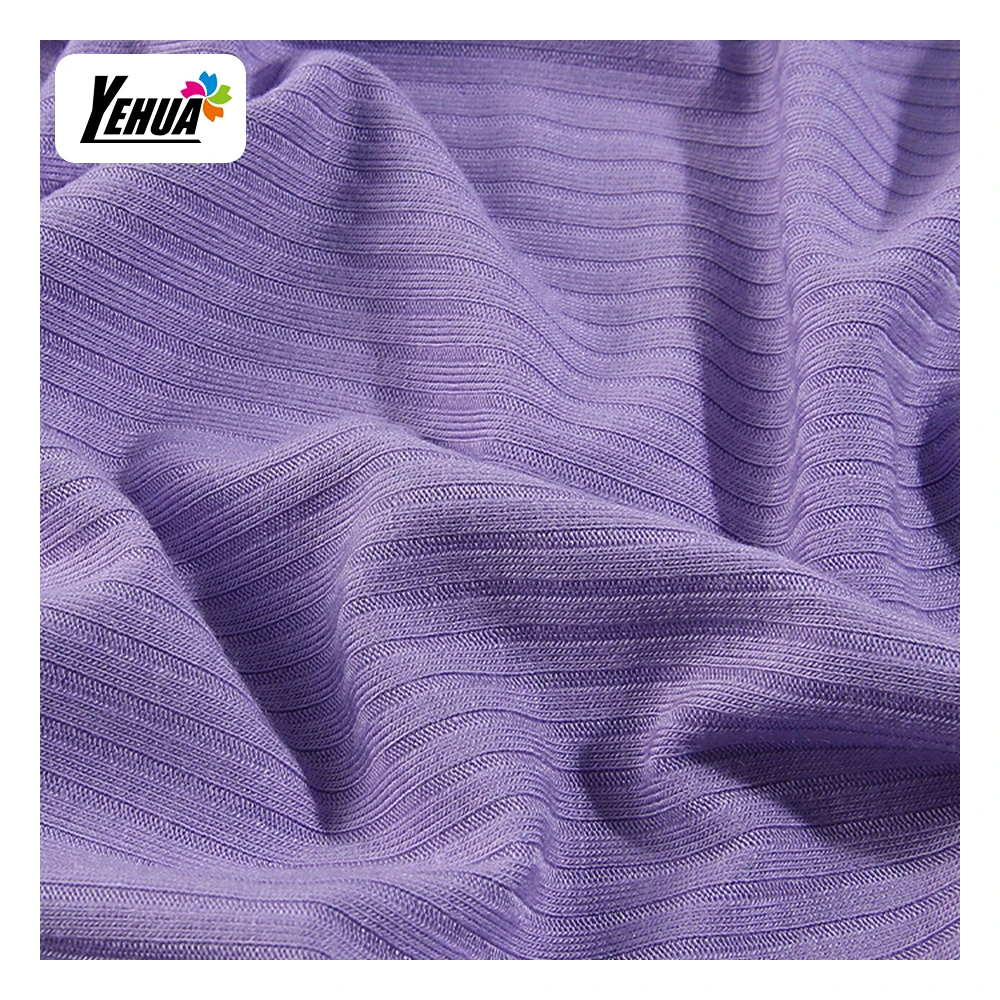 Дешевая ткань ребристая хлопчатобумажная трикотажная для одежды