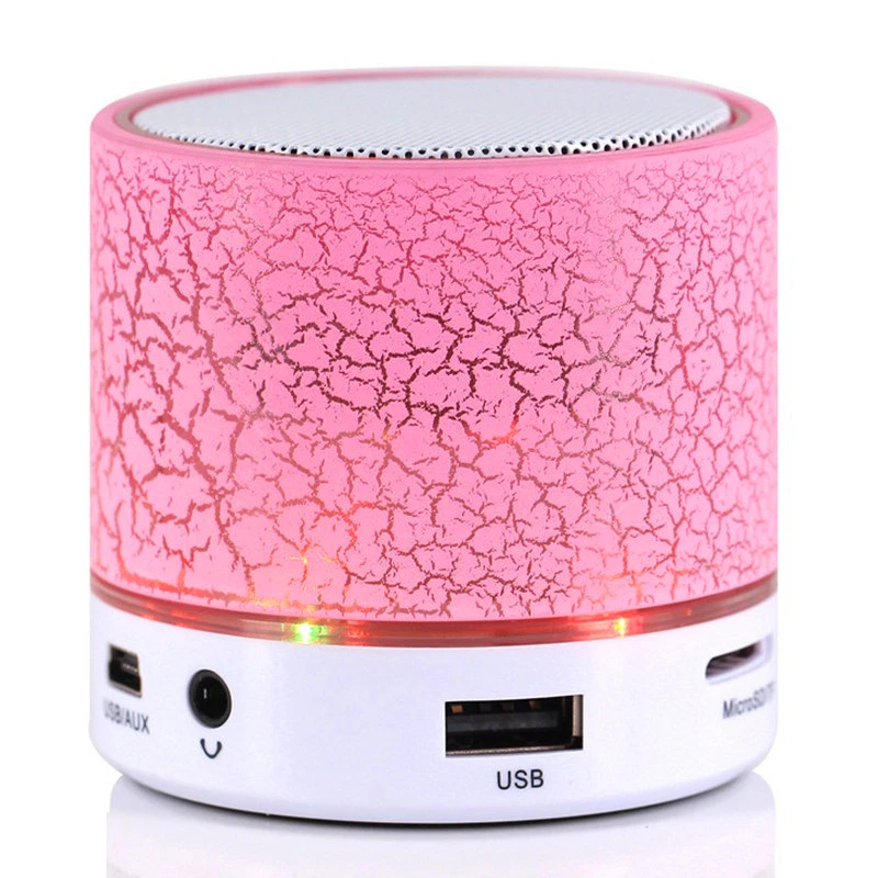 Factory Price mini crack speaker colorful LED BT wireless portable Speaker for iphone for samsung for xiaomi