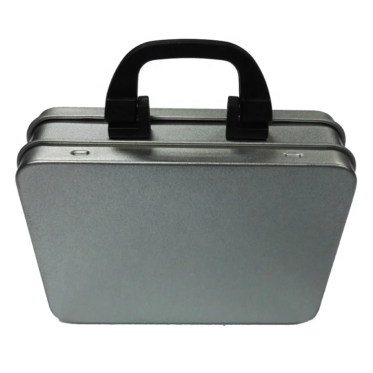 Metal Tin Lunch Box for Cookie Mini Small Silver Each Tin Box in a Poly Bag, Proper Quantity Into an Exporter Carton. Tinplate