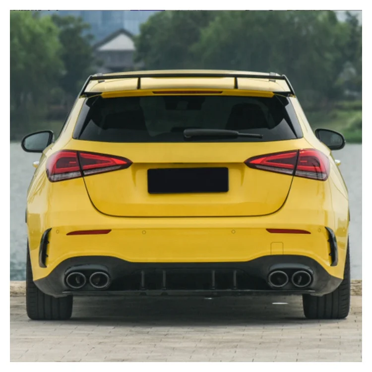 For Mercedes W177 A Class A45 AMG Style Rear Diffuser+Exhaust pipe 2019+