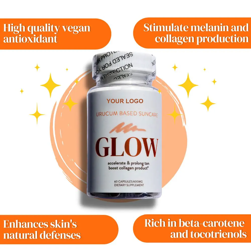 Natural Glow Vitamins A Capsules Antioxidants Melanin Collagen Tanning Pills for Men & Women Skin Health