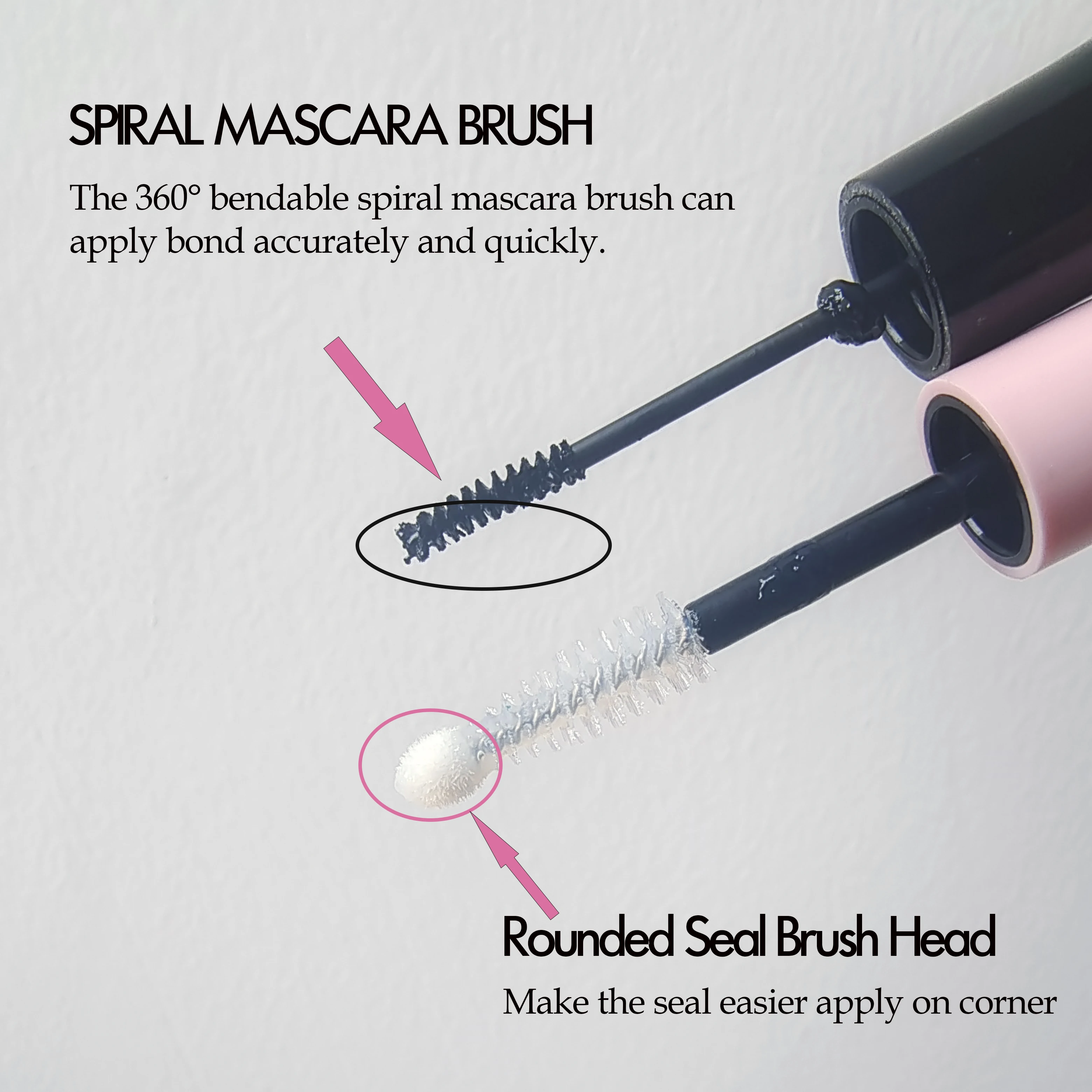 2 in 1 Custom Dual Lash Glue Bond Seal  Waterproof False Eyelash Glue Latex Free Black Cluster Eyelash Adhesive Sealant Glue