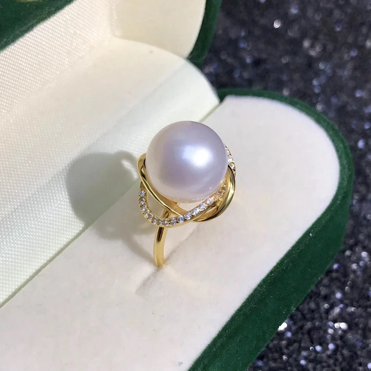 wholesale adjustable 925 sterling silver Freshwater pearl ring setting pearl mountings ring design for women