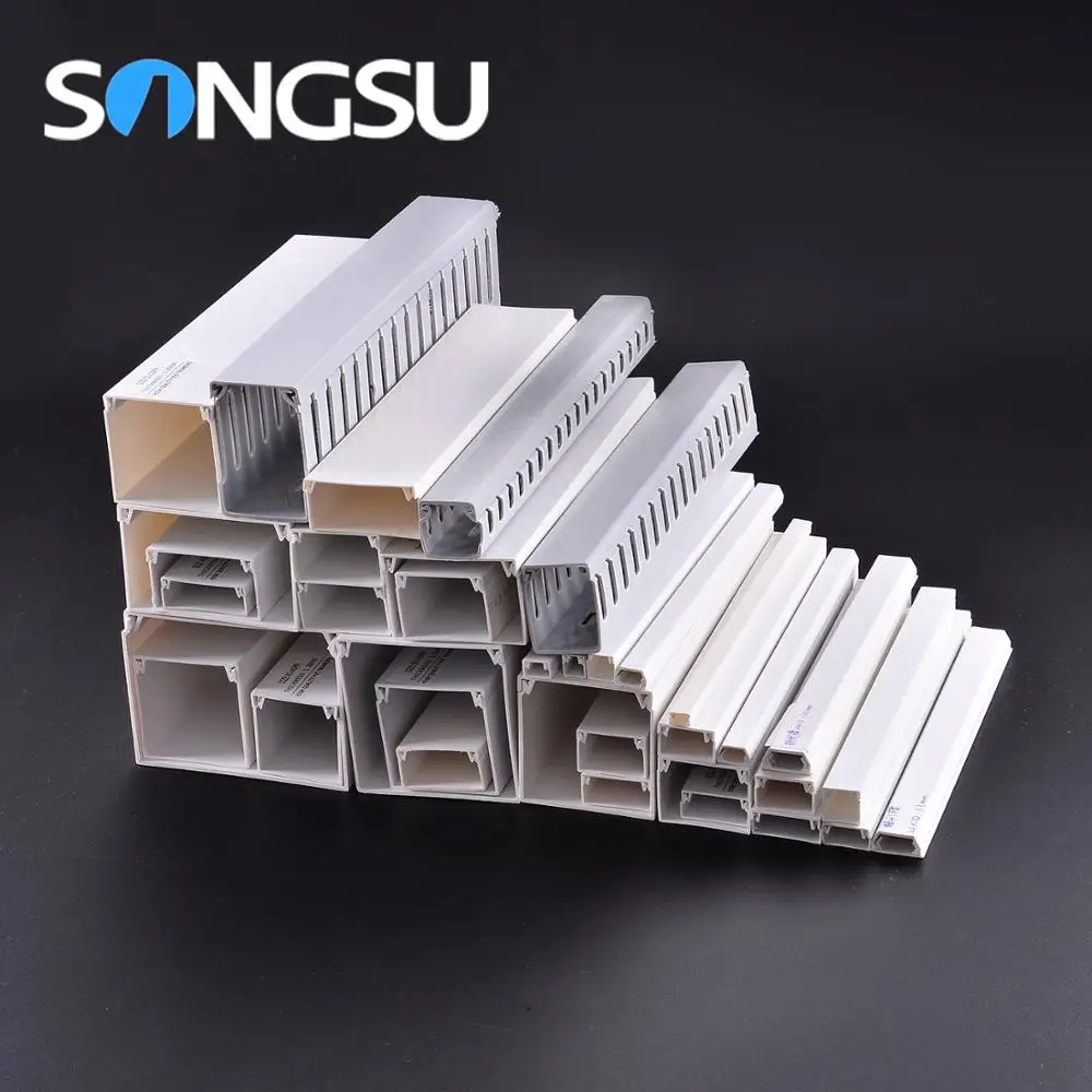 China Supplier All Sizes Wall Duct Solid Pvc Cable Channels For Wiring/Cable Canals Network
