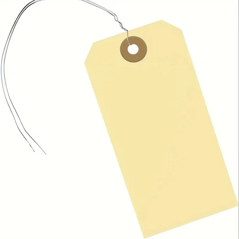 Recyclable 100pcs White Plastic Tags Writable Blank Shipping and Luggage Labels with Wire Ties for Food Industry