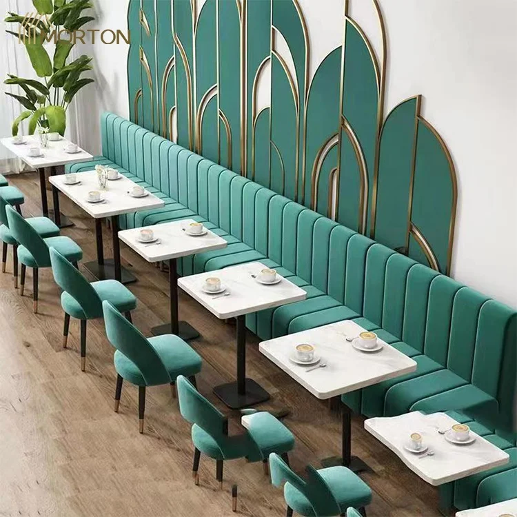 high end hotel restaurant furniture soliwood leg green velvet high-density foam combination booth seating