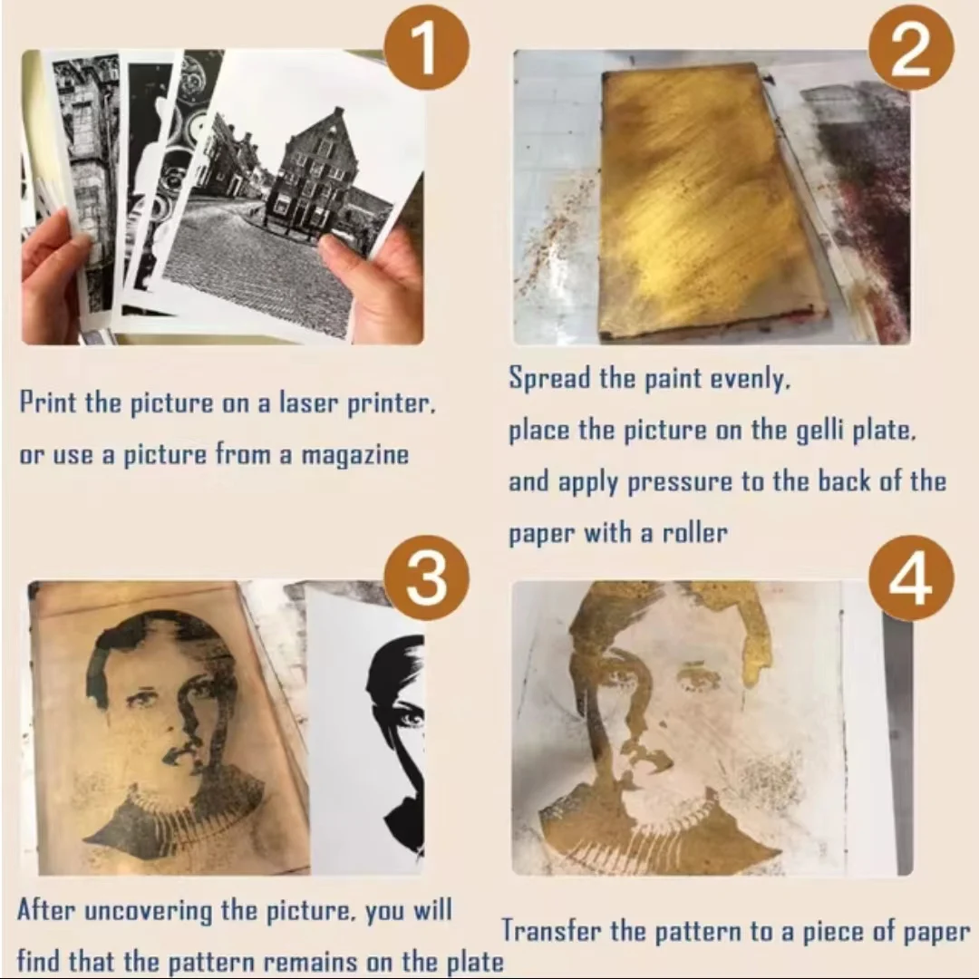 Customized Size Gel Plates Printmaking on Paper Monoprinting Resin Clear Gelli Plate For Art Craft Gel Printing Plate Tools