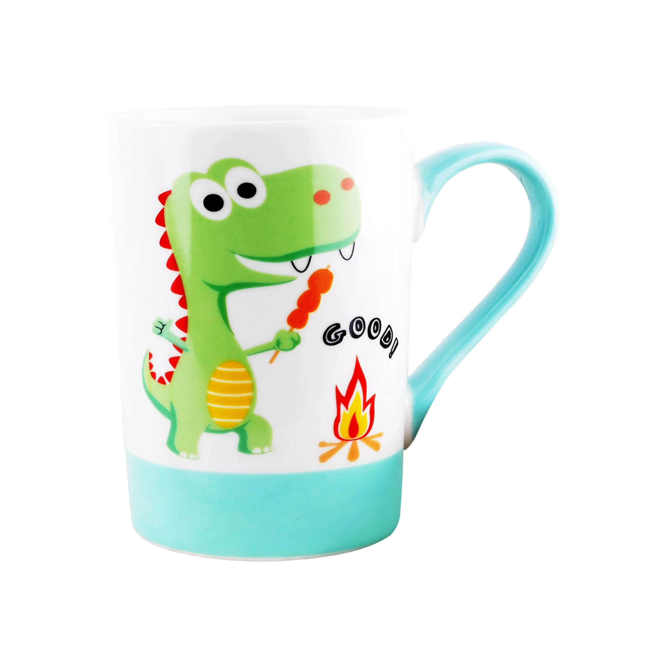 Custom Promotional Printing Cartoon Dinosaur Custom Logo Ceramic Coffee Cups Mugs Gifts for Kids