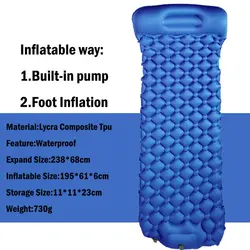 TPU Lightweight Air Sleeping Mattress Pad with Pillow Single Self Inflating Outdoor  Camping Mat