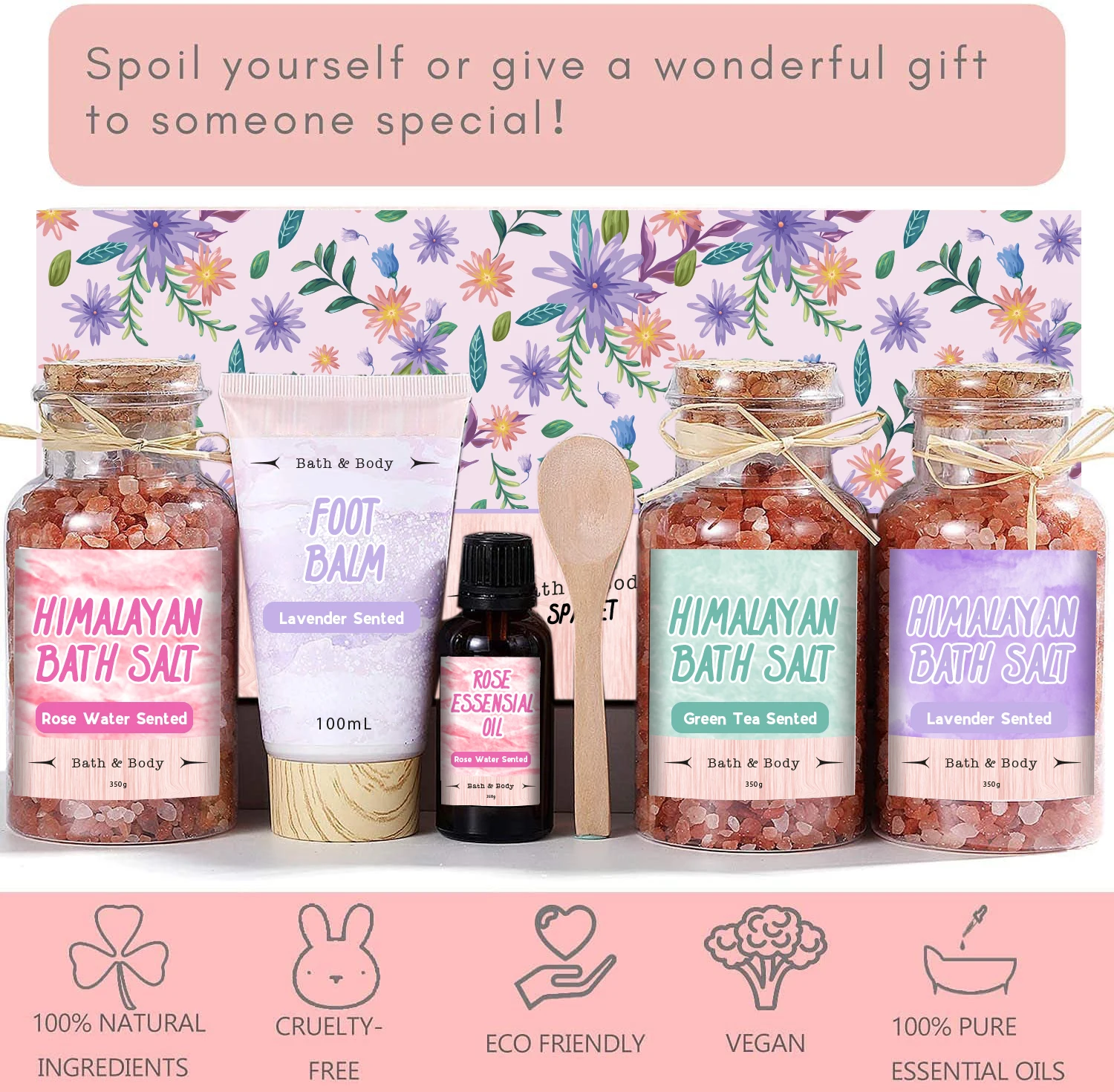 New Model High Quality Rose Extract Shampoo Bath Sets Bath Gift Sets Spa Set