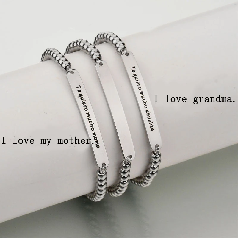 Испанский титановый шарик эластичный браслет изогнутый из нержавеющей стали День матери DIY ювелирные изделия