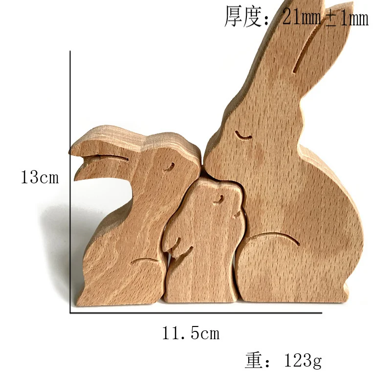 Gift Wood Products Rabbit Elephant Whale Hedgehog Solid Wood Sculpture Wood Statue