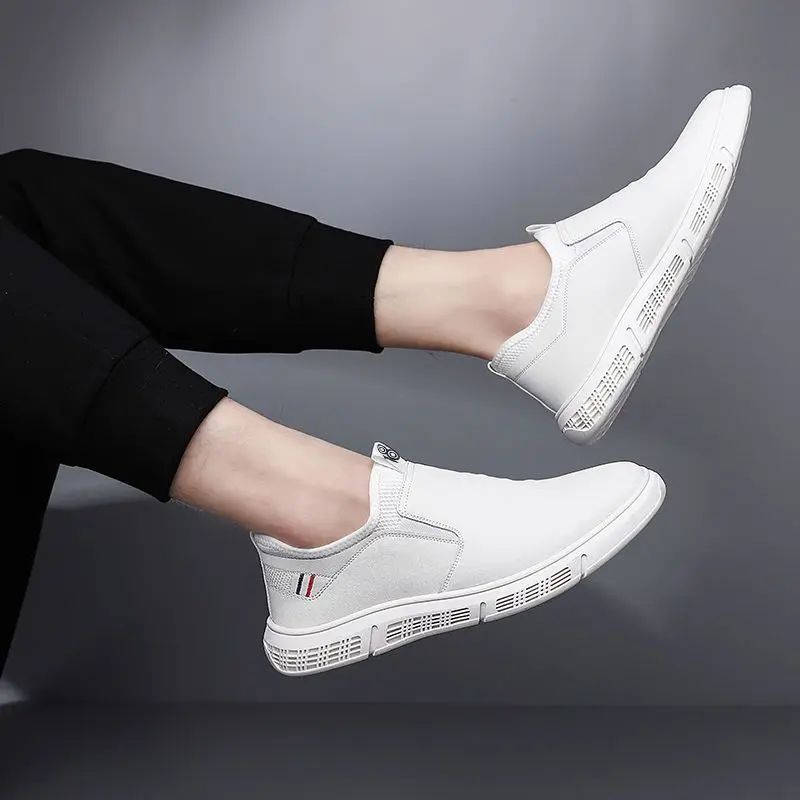 China Suppliers Fashion White Black Casual Flat Driver Loafer Shoes Men