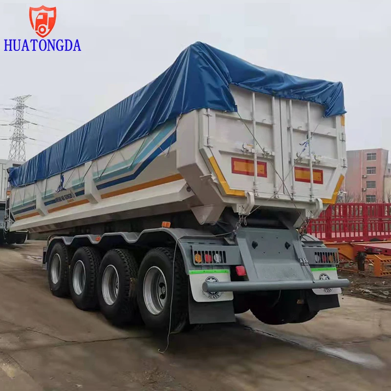 Low Price U shape 3 Axle 45 cbm Tipper Dump Trailer Truck For Coal Transport