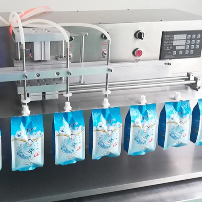 Self-supporting pouch capping machine suction nozzle bag filling machine semi-automatic water soy milk milk jelly factory direct