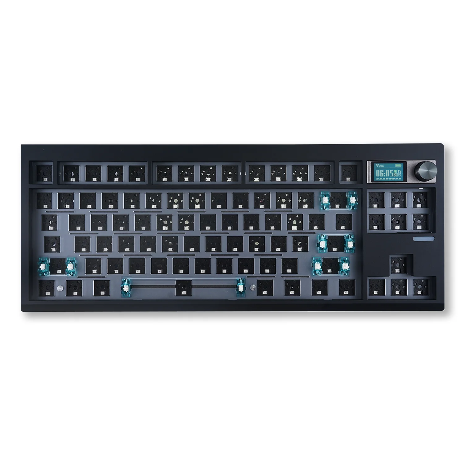 ZUOYA GMK87 TKL Mechanical Keyboard Kit/Barebones 80% Hot-Swap 3Mode RGB Custom Gasket Mounted TFT LCD Screen&Diy Knob