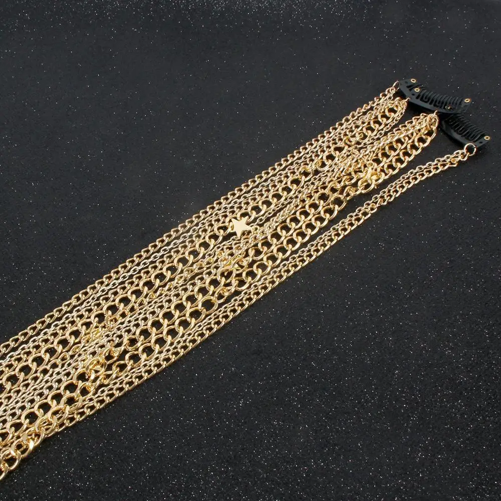 Новинка 2021, модная цепочка, аксессуары для волос, геометрические алюминиевые украшения для волос, простые длинные кисточки, женские цепочки на голову