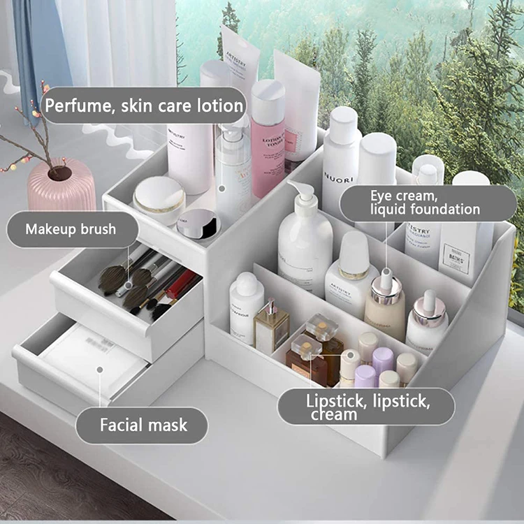 Hot Selling Women Makeup Organizer Beauty Makeup Box Makeup Organizer Vanity Holder Case Lipstick Cosmetic Storage Box