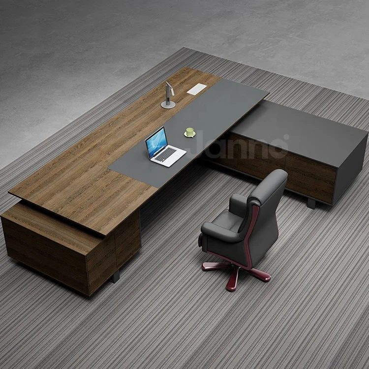 China Manufacturer Office Set Furniture Mdf l shape Wooden Manager Ceo Executive Office Desk