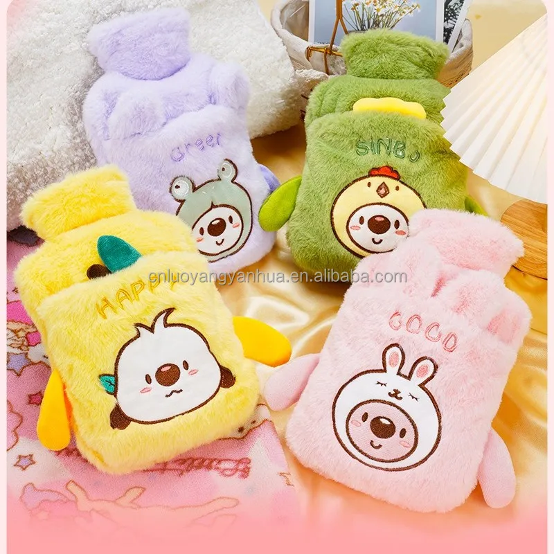 Cartoon Plush Removable Washable Installation Water Filling Hot Water Bottle Super Cute Animal Water Bag