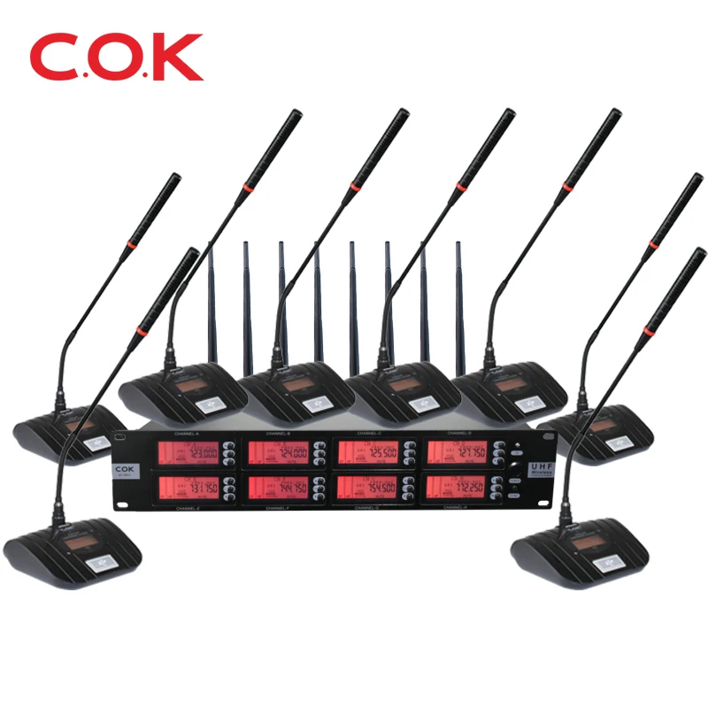 Sistema UHF profesional MICROFONO INALAMBRICO 8 canales microphone