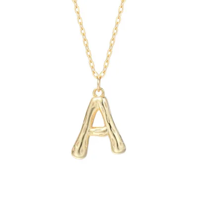 2023 Personalized simple 18k gold plated s925 sterling silver initial letter pendant choker necklace
