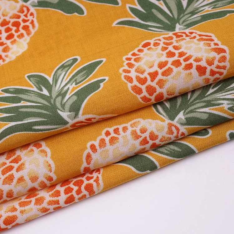 New design rayon material   rayon fabric digital printed fruit design in rayon fabric