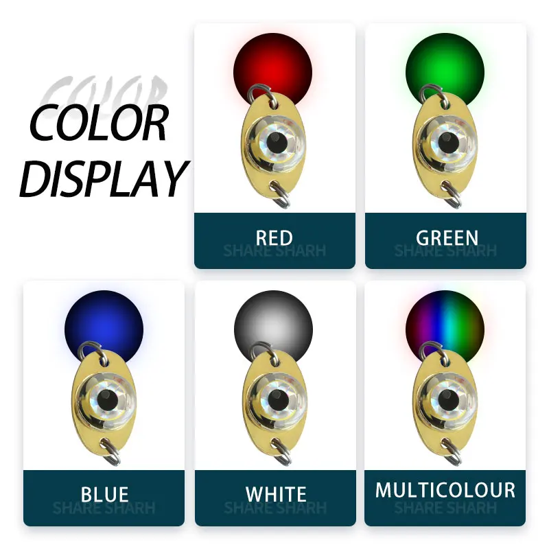 Mini LED Deep Drop Underwater Diamond Light Eye Lure Waterproof Fishing Flashing Light Attract Squid Bait