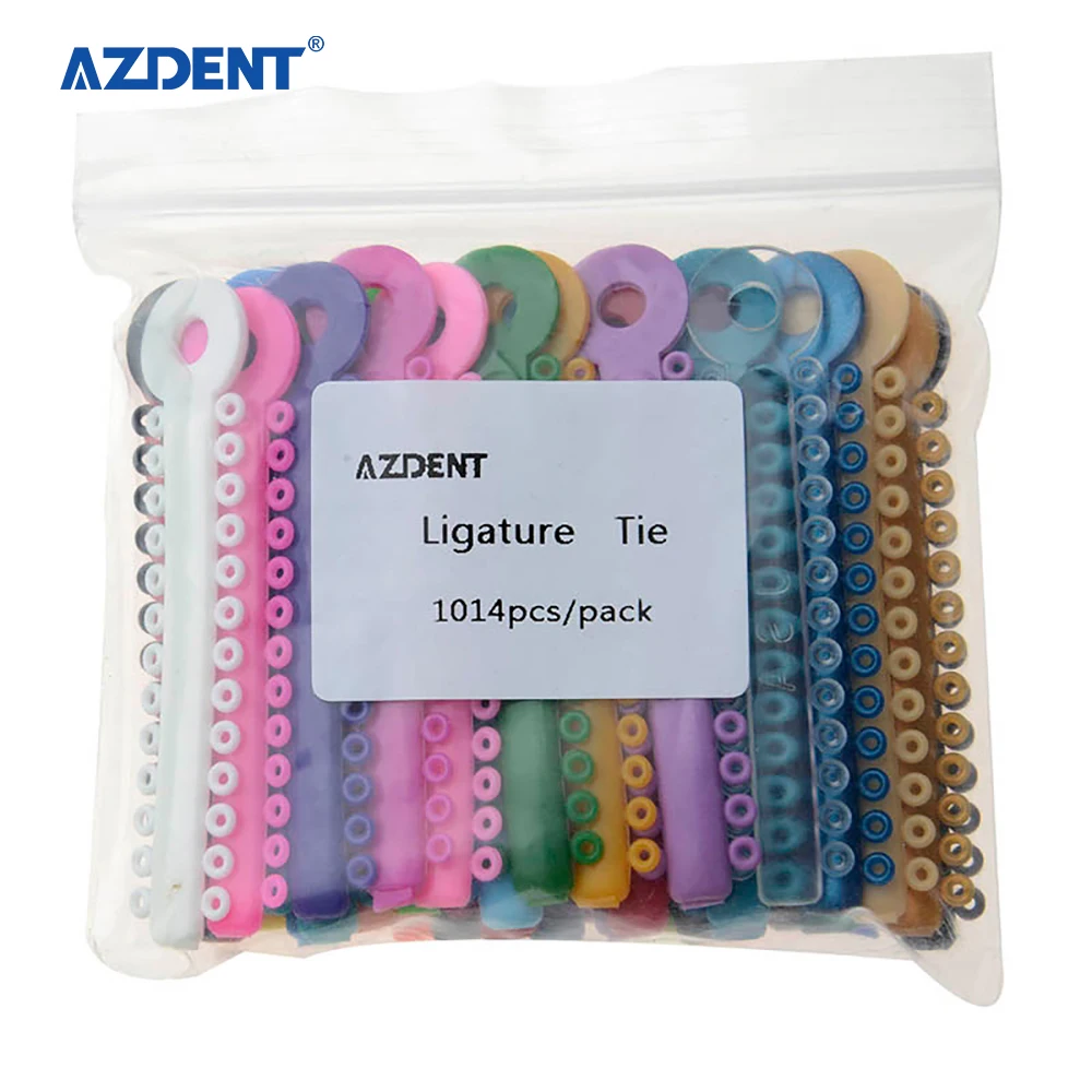 Azdent Strip Shaped Multi-colored Dental Orthodontic Ligature Ties