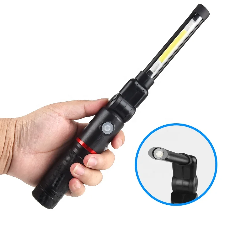COB Work Light 300 Degree Rotate USB Rechargeable Rubber Covered Car Inspection Working Lamp with Magnet
