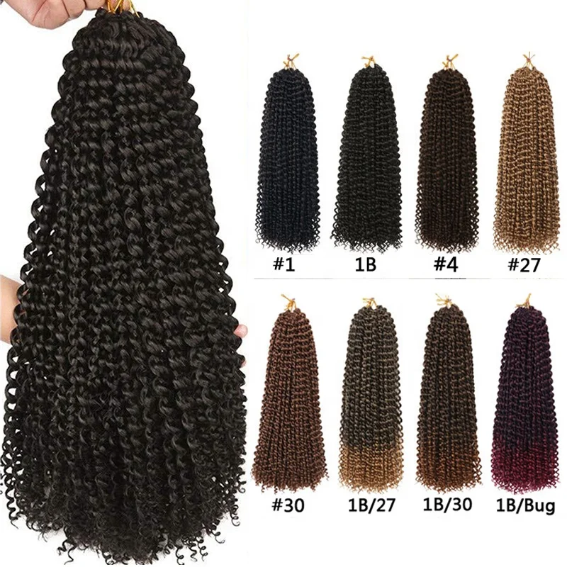 Passion Twist Hair 18 Inch Passion Twist Crochet Hair Ombre Water Wave Crochet Braiding Hair Extensions