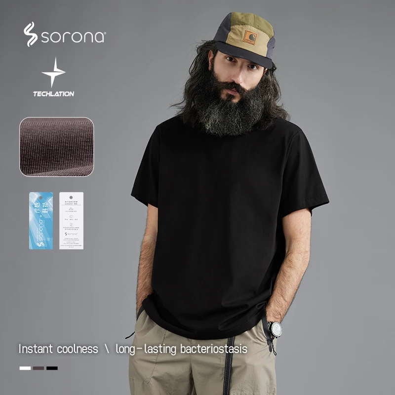 INFLATION&Sorona Summer Coolness mens white Tshirt cut and sew oversized tshirt unisex