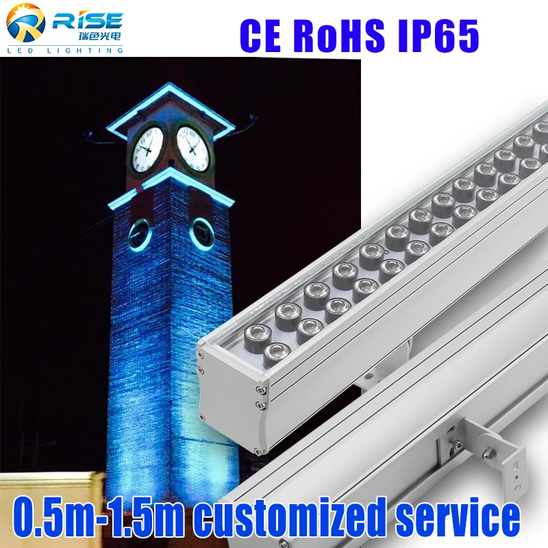 Outdoor Building Lighting Waterproof IP65 24V RGB DMX512 led Wall Washer Aluminum Led Linear Light bar