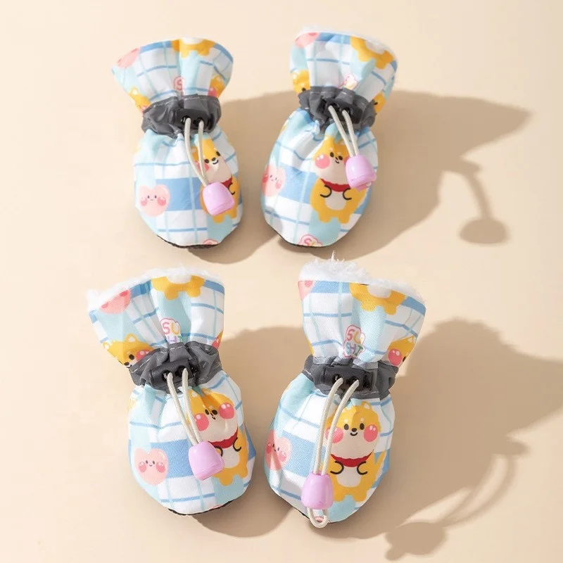Latest Pets Shoes Canvas Printed Soft Sole Wholesale Dog Shoes