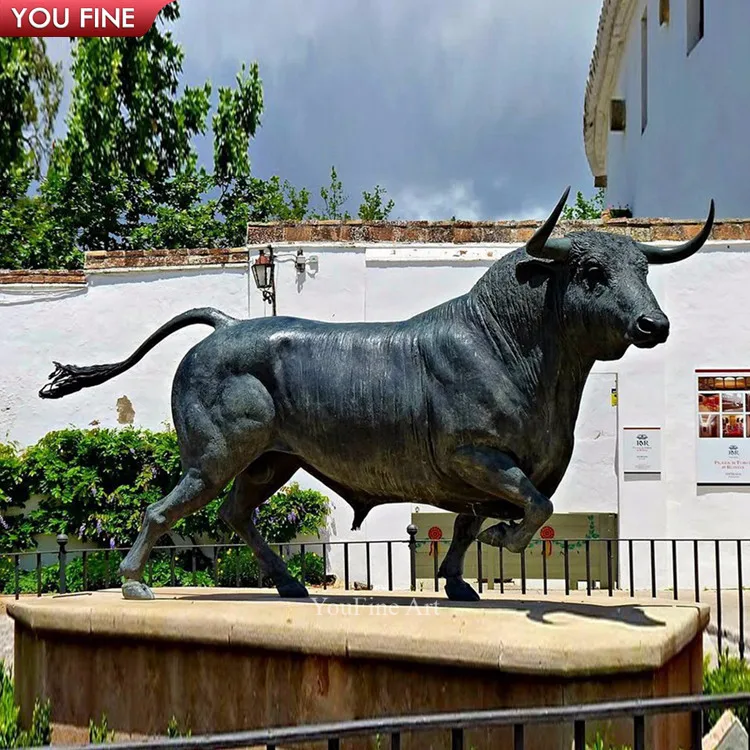 Большая Бронзовая Скульптура Быка металлическая бычья статуя для наружной латунной скульптуры животного