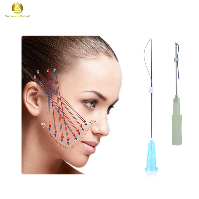 
Korea hot sale Face thread lift face pdo Koreadouble needle pdo threads cog nose eye lips tread lifting 