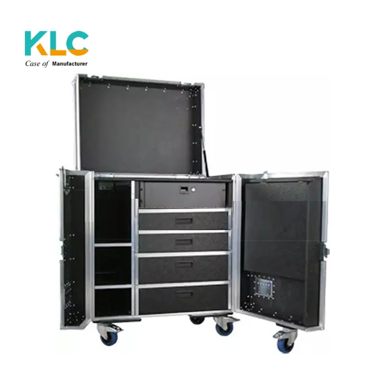 Big size black aluminum flight case